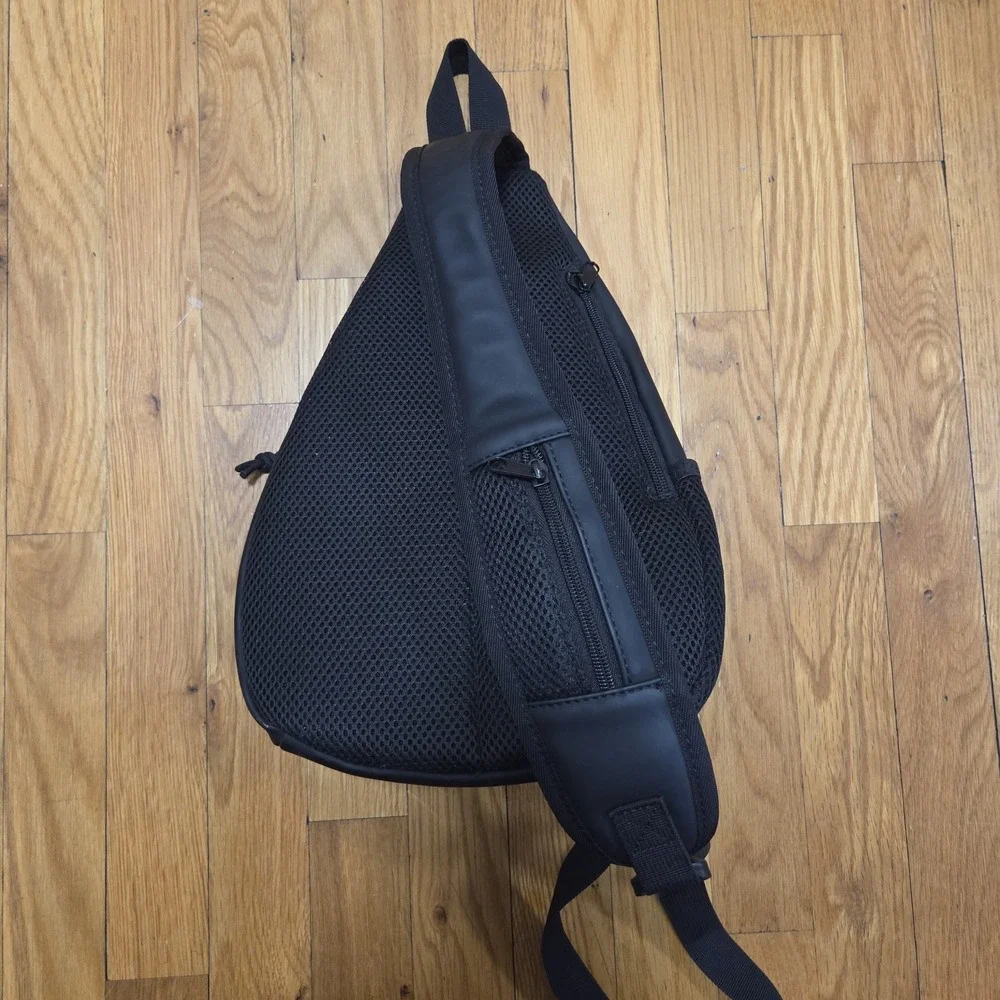 Duchamp Unisex Crossbody Sling Rubberized Casual Lightweight Travel Bag Black S